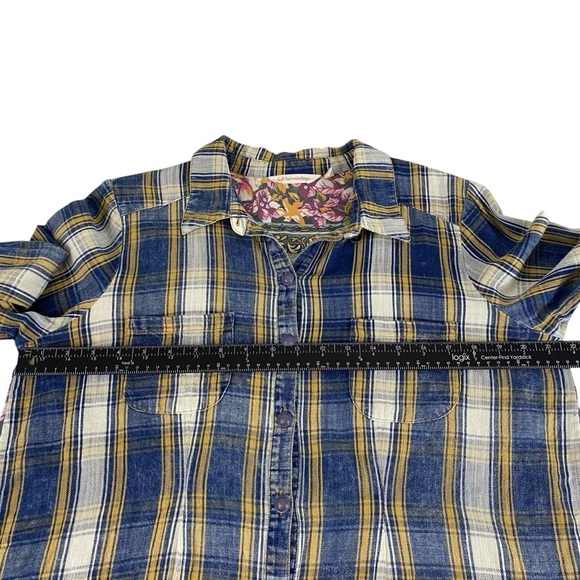 Soft Surroundings Blue and Yellow Plaid Tunic - Picture 10 of 16